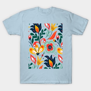 Colorful exotic Floral Pattern T-Shirt